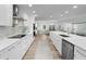 White kitchen features stainless steel appliances and a large island at 21 Tipperary Ln, Ormond Beach, FL 32176