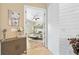 Tastefully decorated main bedroom offers great natural light and serene view from the open doorway at 820 Aldenham Ln, Ormond Beach, FL 32174