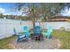 A fire pit surrounded by chairs makes a cozy outdoor spot at 46 Chrysanthemum Dr, Ormond Beach, FL 32174