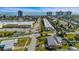 Wide aerial view of the area with the beach condos visible in the distance at 100 Lynnhurst Dr, Ormond Beach, FL 32176