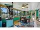 Bright dining room featuring a full bar, ocean decor, a colorful rug, and lots of bright light at 100 Lynnhurst Dr, Ormond Beach, FL 32176