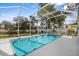 Refreshing pool surrounded by a screened enclosure and lush backyard at 1705 Cordova Ave, Daytona Beach, FL 32117