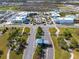 An aerial view of a community commercial center with shops, restaurants, and ample parking at 243 Island Breeze Ave, Daytona Beach, FL 32124