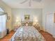 Inviting bedroom with hardwood floors, soft lighting, and coordinated decor at 1187 Athlone Way, Ormond Beach, FL 32174