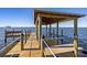 Private boat dock offering easy access to the bay with covered seating at 2912 River Point Dr, Daytona Beach, FL 32118