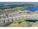 Aerial view of the residential houses in the community, surrounded by lakes at 3257 Bailey Ann Dr, Ormond Beach, FL 32174