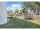 Well maintained backyard with a trampoline and stone-paved patio for outdoor enjoyment at 348 Southern Winds Blvd, Deland, FL 32720