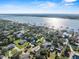 Expansive aerial view of a coastal neighborhood with waterfront homes and docks at 445 John Anderson Dr, Ormond Beach, FL 32176