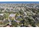 Wide aerial view of a neighborhood with tree-lined streets and various single-Gathering homes at 445 John Anderson Dr, Ormond Beach, FL 32176