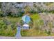 Aerial view of the property showcasing the house, lawn, and mature trees at 134 Knight Pl, Daytona Beach, FL 32114