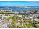 Aerial shot highlighting this home's proximity to the waterways and the city skyline at 134 Knight Pl, Daytona Beach, FL 32114