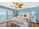 Relaxing main bedroom with ocean views and a white bed frame at 3333 S Atlantic Ave # 1802, Daytona Beach, FL 32118