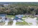 Drone shot displays manicured lawns and houses nestled among tall trees at 113 Plumosus Park Dr, Deland, FL 32724