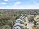 Aerial view of a townhome community featuring lush surroundings and convenient road access at 25 Misners Trl, Ormond Beach, FL 32174