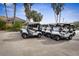 Row of golf carts lined up and ready for golfers at a sunny golf course resort at 5 Captiva At Lionspaw, Daytona Beach, FL 32124