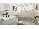 Modern bathroom with a sleek vanity, updated shower, and stylish fixtures at 111 Heron Dunes Dr, Ormond Beach, FL 32176