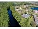 Aerial view of a home near a lush waterway, blending nature and neighborhood at 1432 Kinnard Cir, Ormond Beach, FL 32174