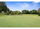 Expansive green golf course with flags and a golf cart in the background, surrounded by lush trees at 1432 Kinnard Cir, Ormond Beach, FL 32174