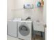 This laundry room includes a washer, dryer, utility sink and overhead storage shelf at 1432 Kinnard Cir, Ormond Beach, FL 32174