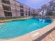 Community pool is a refreshing 3 ft 6 in. deep and perfect for hot summer days at the condo at 2600 Ocean Shore Blvd # 103, Ormond Beach, FL 32176