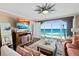 Inviting living room with ocean views and comfortable seating at 3390 Ocean Shore Blvd # 4020, Ormond Beach, FL 32176