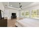 Bright main bedroom with trey ceilings, large windows and exterior access at 2337 Legacy Ln, New Smyrna Beach, FL 32168