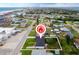 Aerial view of property with location pin showing proximity to beach and Daytona skyline at 168 Boynton Blvd, Daytona Beach, FL 32118
