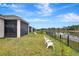 Spacious backyard featuring a screened lanai and tranquil water view, perfect for outdoor relaxation at 604 Mosaic Blvd, Daytona Beach, FL 32124