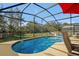 Inviting private pool with screened enclosure and landscaped yard at 410 Viola Dr, Davenport, FL 33837