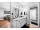 Bathroom with modern vanity and shower, connecting to the main bedroom at 1432 Mollie Rd, Daytona Beach, FL 32114