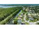 An aerial view of homes in a desirable neighborhood surrounded by lush green trees and stunning waterfront views at 6172 Knotty Pine Ct, Port Orange, FL 32127