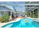 Inviting screened-in pool area with a covered deck, hot tub, and lovely patio furniture perfect for entertaining at 6172 Knotty Pine Ct, Port Orange, FL 32127