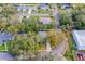 This aerial view shows the property's placement on a cul-de-sac lot in a neighborhood with tree coverage at 1433 Mollie Rd, Daytona Beach, FL 32114