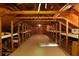 Attic space with exposed beams, carpeting and ample storage at 1404 Newry Cir, Ormond Beach, FL 32174