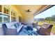 Relaxing covered patio with stylish outdoor furniture, ideal for enjoying the outdoor living space at 5431 Hutchinson St, Port Orange, FL 32128