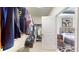 Walk-in closet with ample hanging space, shelving and storage for shoes and accessories at 5431 Hutchinson St, Port Orange, FL 32128