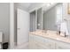 Clean and bright bathroom features a light vanity, faucet and accessories at 2189 Old Dixie Hwy, Ormond Beach, FL 32174