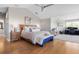 Spacious bedroom with vaulted ceiling and a dedicated office space at 2189 Old Dixie Hwy, Ormond Beach, FL 32174