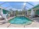 Enclosed pool area with brick patio, in-ground pool, and backyard views at 2189 Old Dixie Hwy, Ormond Beach, FL 32174