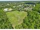 Aerial view of the community field with soccer goals, surrounded by lush greenery at 27 Winding Creek Way, Ormond Beach, FL 32174
