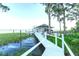 Scenic private dock on the water, surrounded by lush greenery and trees at 3130 Indian Trl, Eustis, FL 32726
