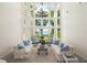 Bright living room features a wall of windows offering panoramic waterfront views at 3130 Indian Trl, Eustis, FL 32726
