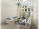 Bright living room features a wall of windows offering panoramic waterfront views at 3130 Indian Trl, Eustis, FL 32726