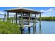 This covered boat lift provides secure storage at 5809 Riverside Dr, Port Orange, FL 32127