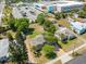 An aerial view showing the house near a school, showcasing the property's prime location in a Gathering-friendly neighborhood at 394 Golf Blvd, Daytona Beach, FL 32118