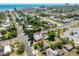 Aerial view showcasing the property's location near the beach and surrounding neighborhood, highlighting its convenient coastal living at 394 Golf Blvd, Daytona Beach, FL 32118