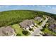 An aerial view showcases beautiful homes in a lush, green neighborhood with large trees at 745 Aldenham Ln, Ormond Beach, FL 32174