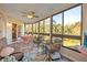 Inviting sun room with comfortable seating and large windows showcasing views of the outdoor landscape at 133 Blue Heron Dr # C, Daytona Beach, FL 32119