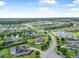 Wide aerial shot of a residential neighborhood with tree-lined streets and community ponds at 1357 Liam Cir, Ormond Beach, FL 32174