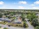 Aerial view of a residential area with mature trees, well-maintained homes, and neighborhood streets at 2 Wildwood Dr, Edgewater, FL 32132